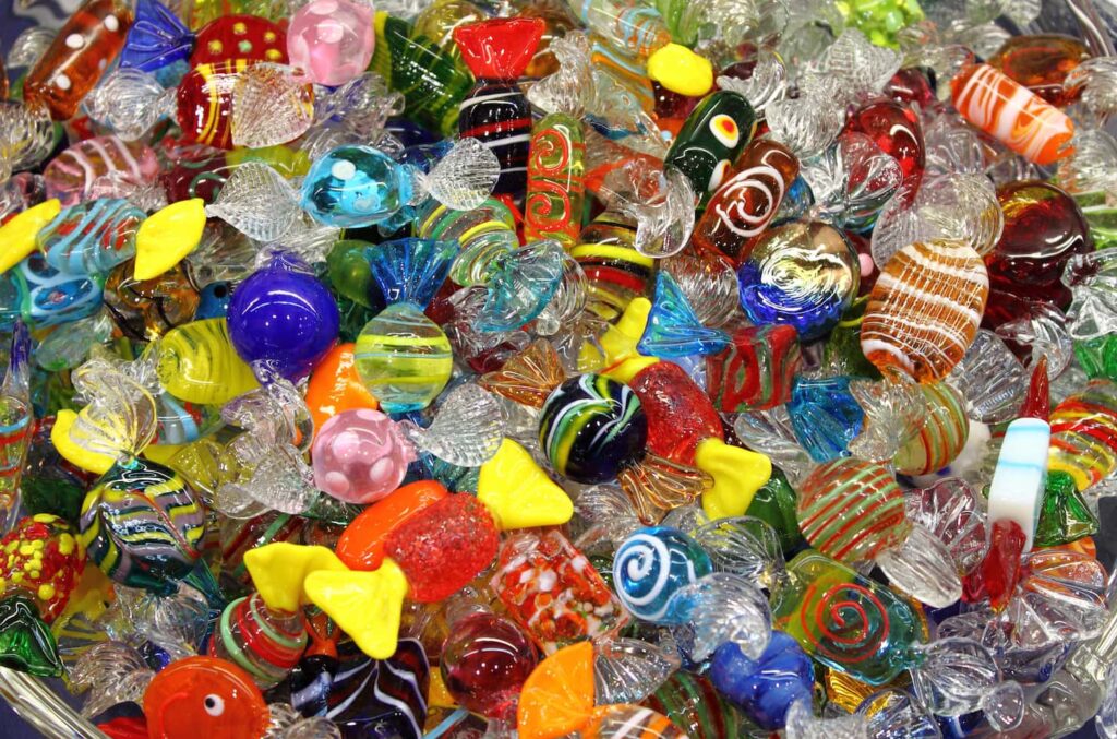Caramelle in vetro, manufatto di Murano